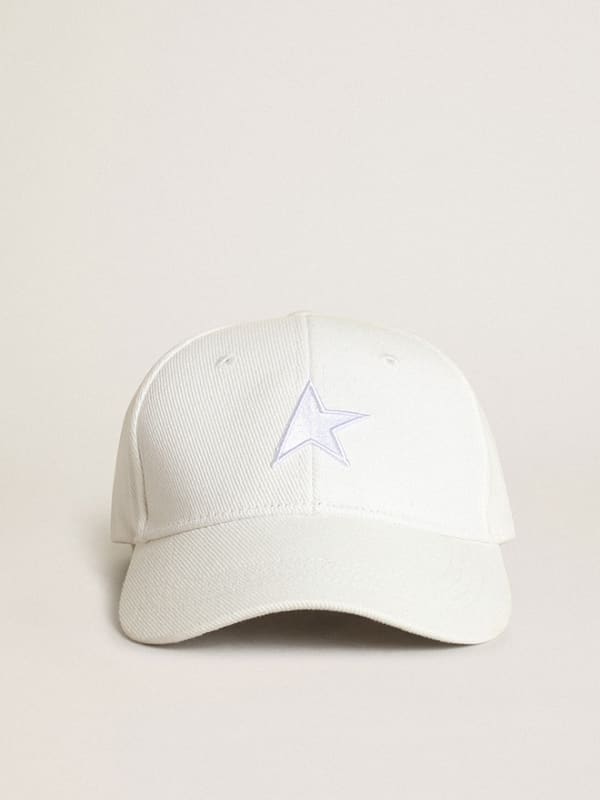 Kids’ white baseball cap with star | Golden Goose
