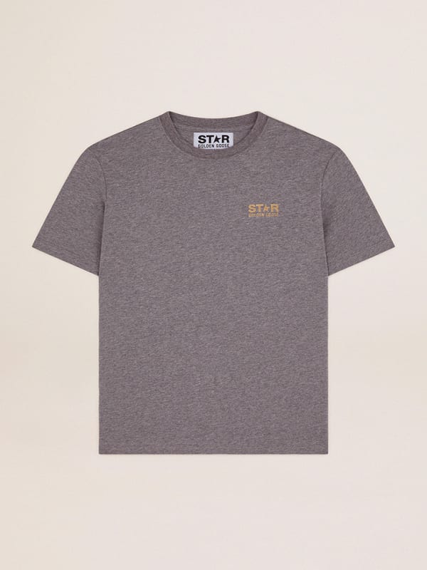 Grey Star Collection T-shirt with contrasting black logo and star ...