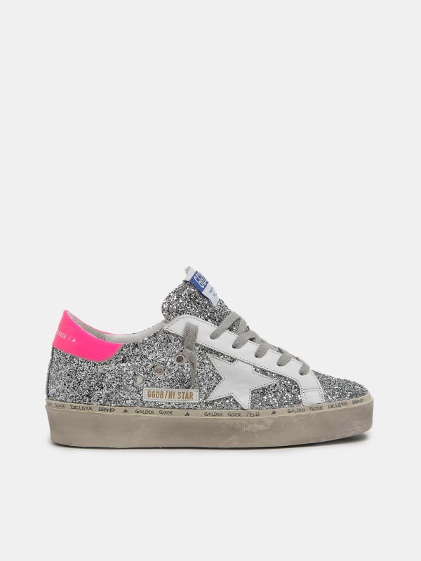 purestar sneakers with glittery silver heel tab