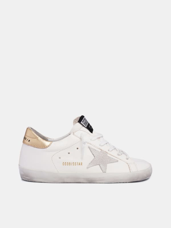 White Super-Star sneakers with gold heel tab | Golden Goose