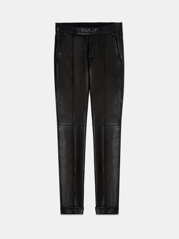 Black Agathe trousers in nappa leather | Golden Goose