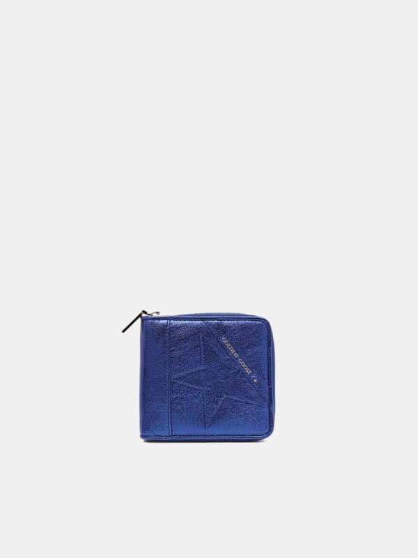 Medium metallic blue Star Wallet | Golden Goose