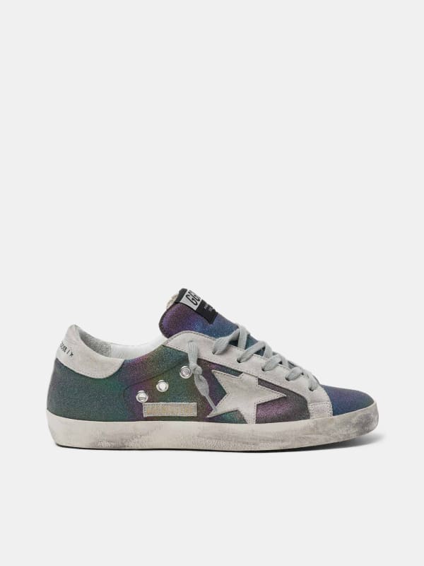 rainbow golden goose sneakers