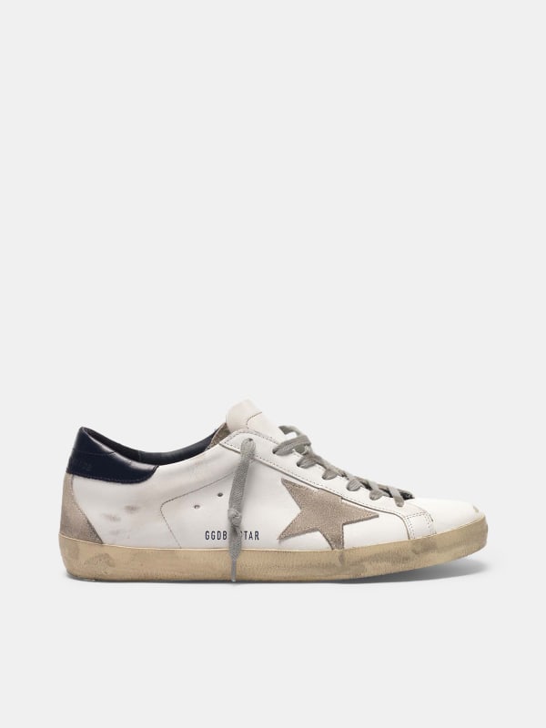 Super-Star sneakers with blue suede heel tab | Golden Goose