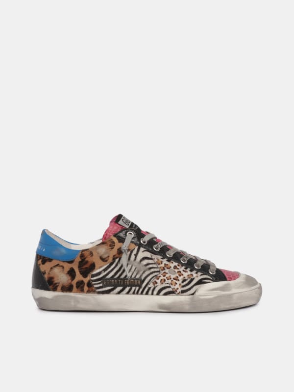 LTD Super-Star sneakers in leopard- and zebra-print pony skin | Golden Goose