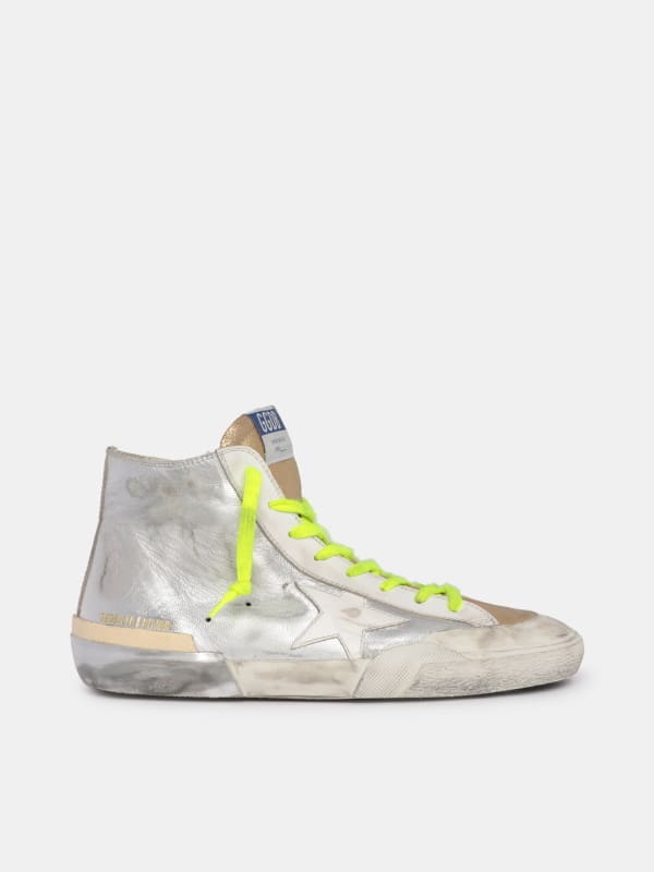 LTD Francy sneakers in silver and gold laminated leather | Golden Goose