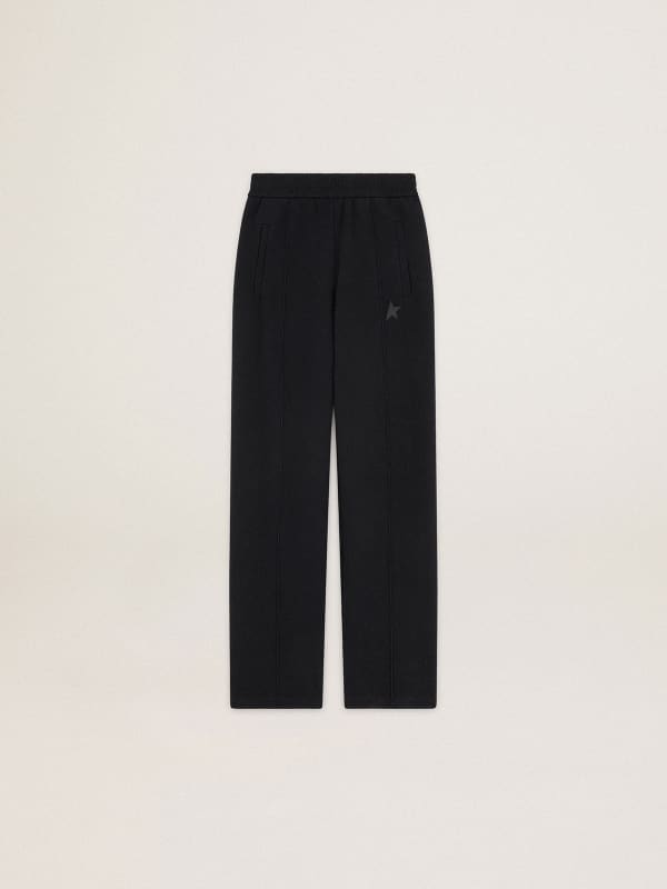 Women's black joggers with star on the front | Golden Goose