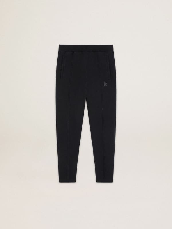 Men's black joggers with star on the front | Golden Goose