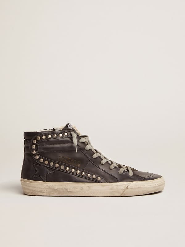 Black studded store golden goose