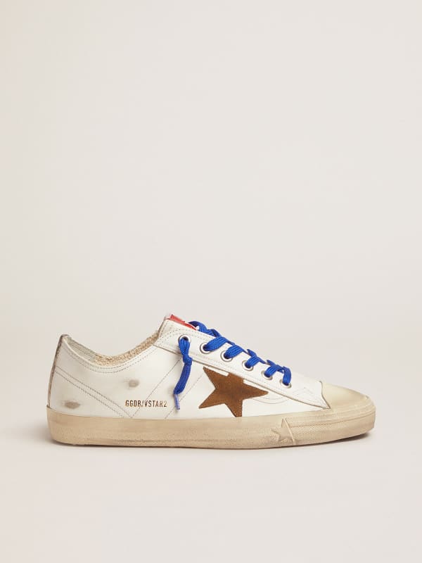 V-Star sneakers LTD with snake-print vertical strip and blue laces | Golden  Goose