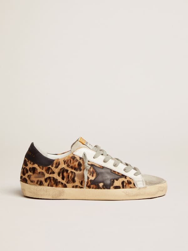 Golden goose store leopard glitter sneakers