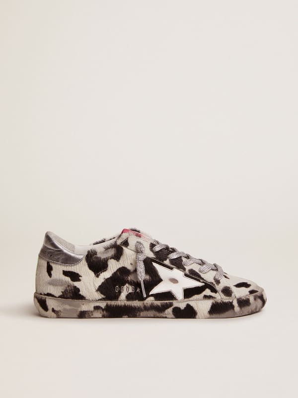 Super-Star LAB sneakers in cow-print pony skin and white leather star |  Golden Goose