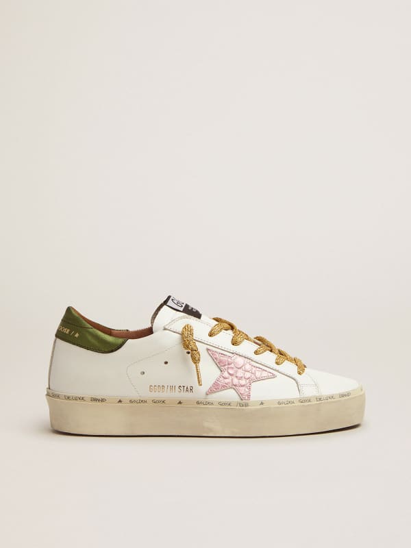 Hi Star sneakers with green laminated leather heel tab and pink ...