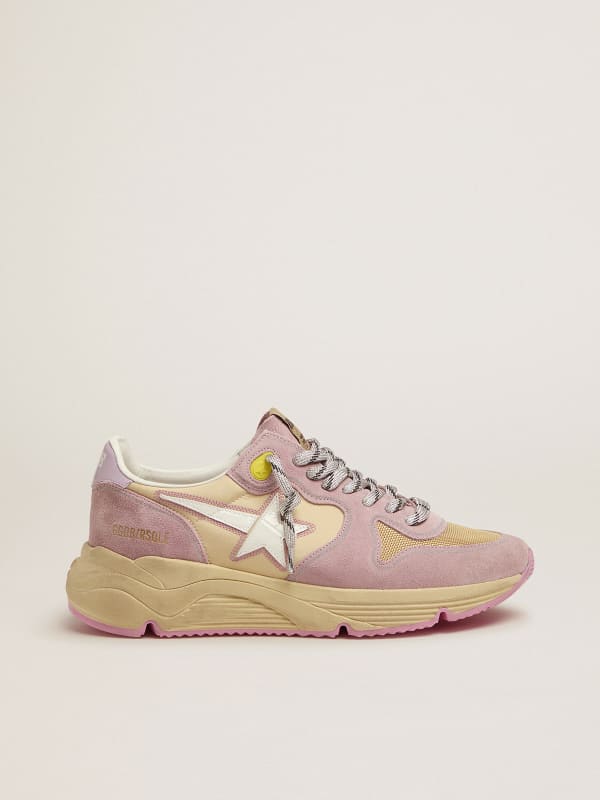 Pastel pink Running Sole sneakers with white star | Golden Goose