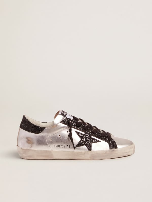 golden goose black sparkle sneakers