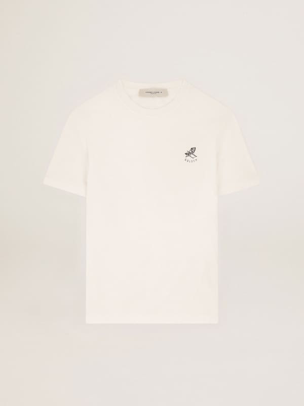 Vintage white Golden Resort Capsule Collection T-shirt with contrasting ...