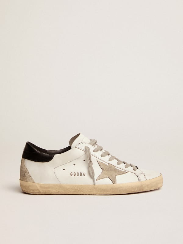 superstar sneakers in leather with glossy heel tab