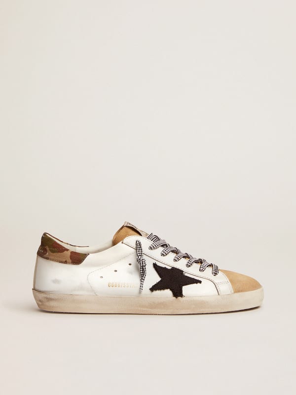 superstar sneakers in leather with star and heel tab in suede