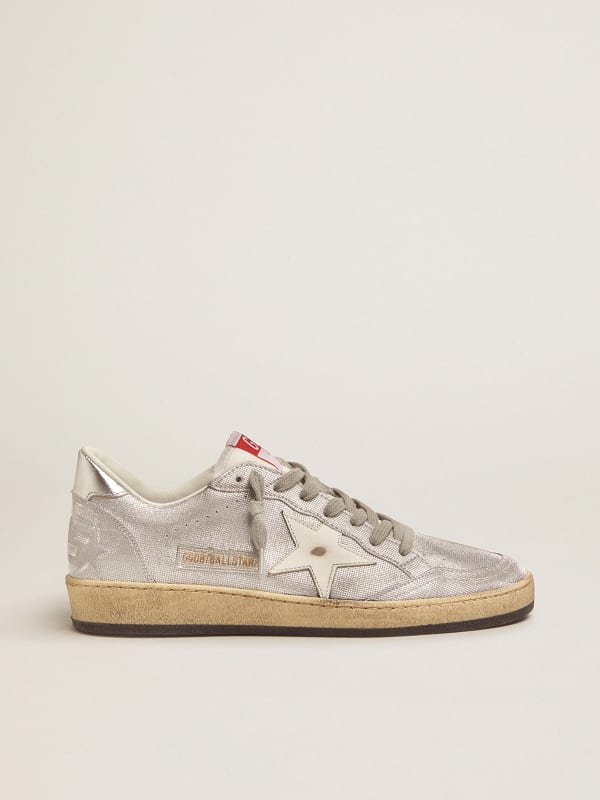 Ball Star LTD sneakers in silver leather | Golden Goose