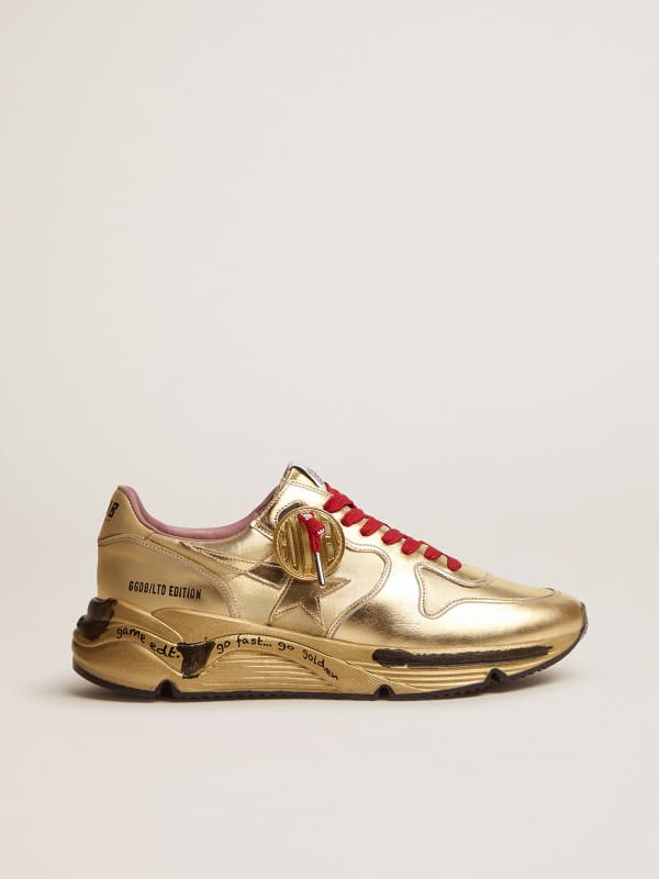 Men’s Running Sole Game EDT Capsule Collection sneakers in gold lurex ...