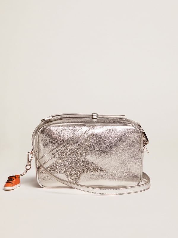 Silver Star Bag made of laminated leather with Swarovski star | Golden ...