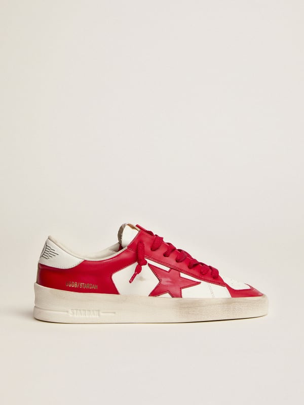 Men’s Stardan sneakers in red and white leather | Golden Goose