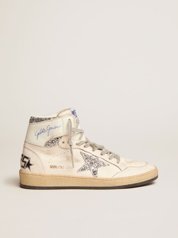 Women's Sky-Star with signature on the ankle and silver inserts | Golden  Goose