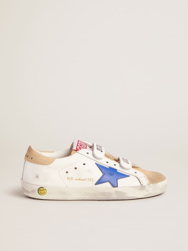 Young Old School sneakers with Velcro fastening and blue star | Golden ...