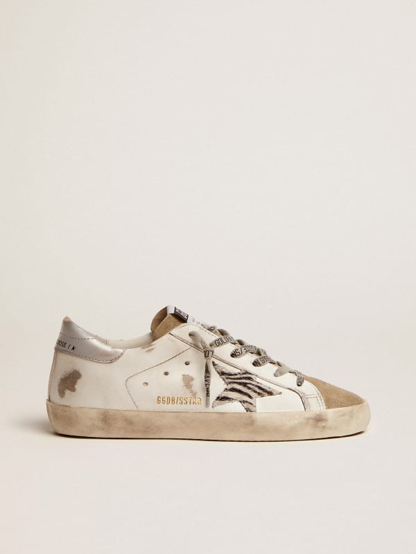 Women\'s Super-Star with zebra print pony skin star | Golden Goose