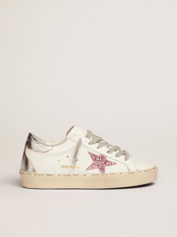 Hi Star sneakers with silver laminated leather heel tab and pink ...