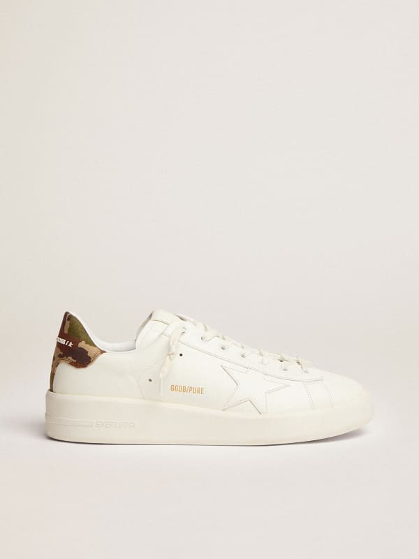 Men's Purestar in white leather with tone-on-tone star | Golden Goose