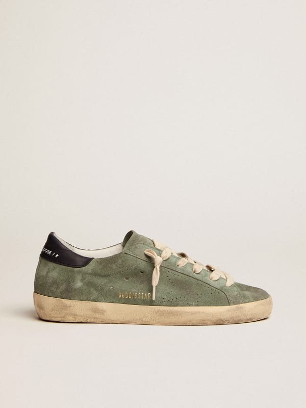 Women s Super Star in military green suede with perforated star Golden Goose