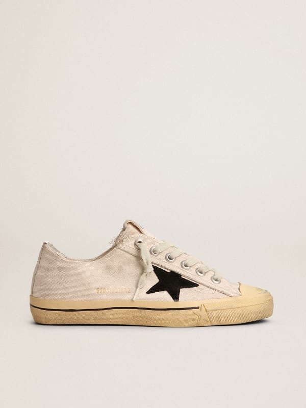 Men's V-Star LTD with black suede star and embroidered lettering | Golden  Goose