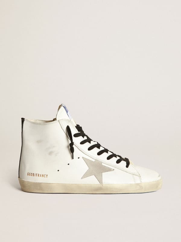 Francy sneakers in leather with suede star and blue sole | Golden Goose