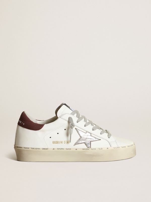 Hi Star LTD sneakers with silver laminated leather star and burgundy ...