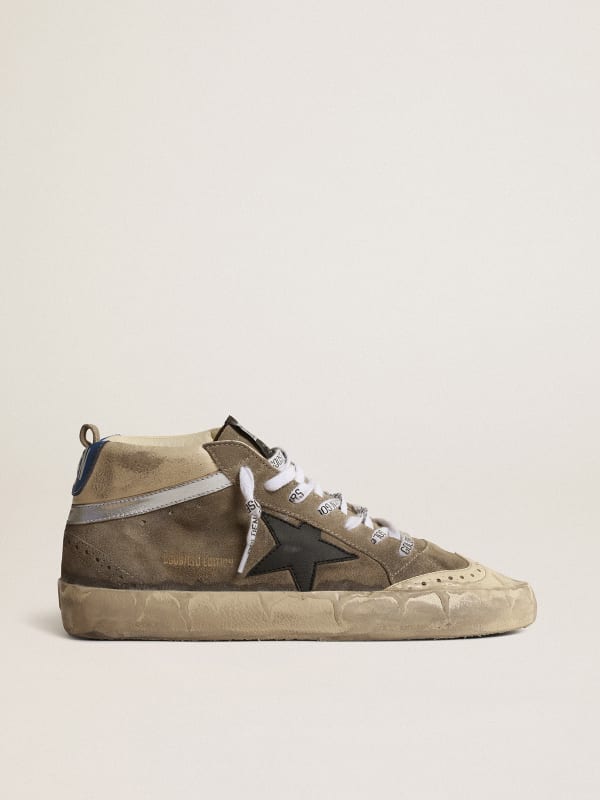 Women’s Mid Star LAB in gray suede with black star | Golden Goose