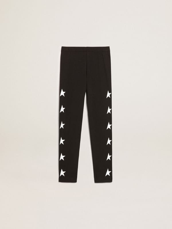 Black leggings with gold stars sale