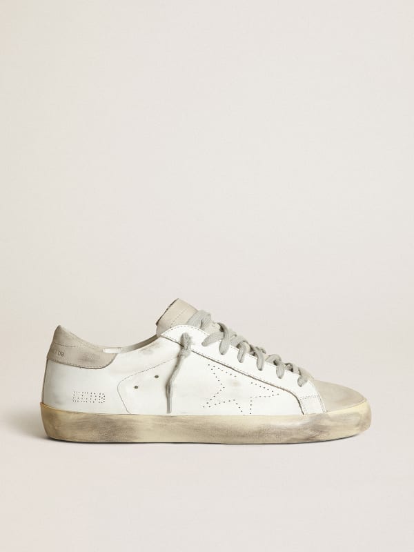 Super-Star sneakers with perforated star and ice-gray nubuck heel tab ...