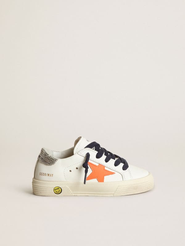 Orange golden cheap goose sneakers