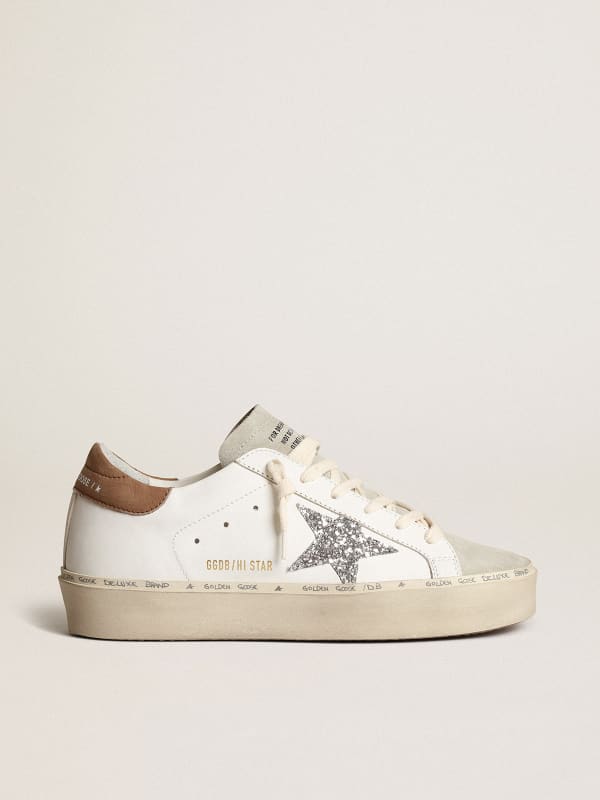 Hi Star with silver glitter star and dove-gray nubuck heel tab | Golden ...