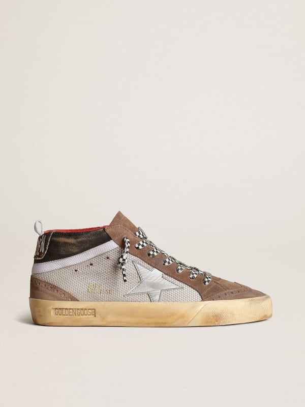 Mid Star in mesh and suede with a silver leather star | Golden Goose