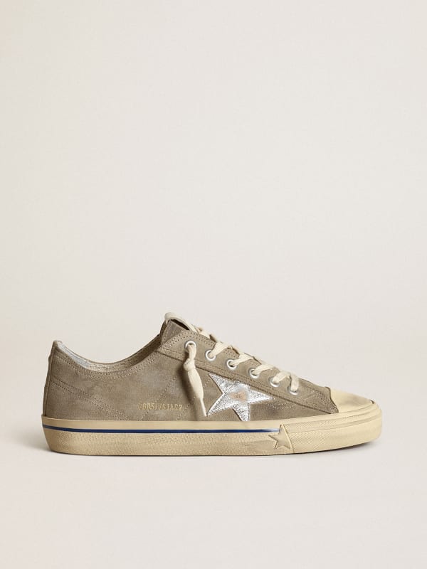 Men's V-Star with suede upper and silver star | Golden Goose