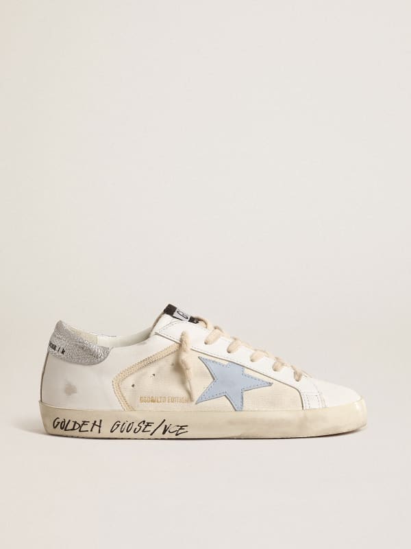 Super-Star LTD with light blue star and silver leather heel tab ...