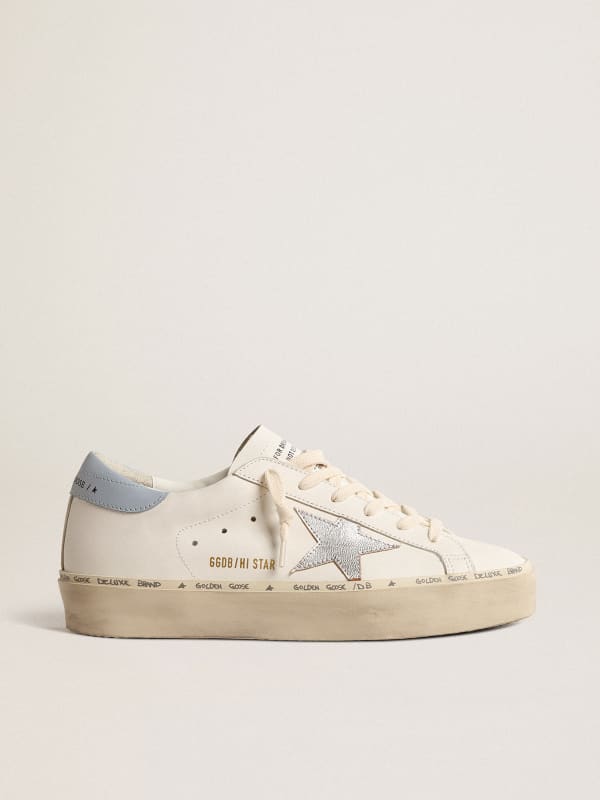 Hi Star with metallic leather star and powder-blue heel tab | Golden 