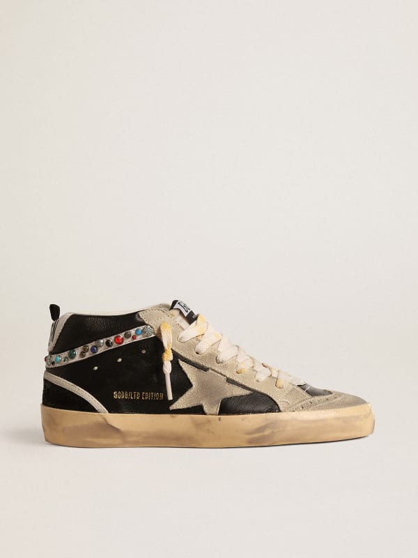 Mid Star LTD in nappa leather with suede star and studded flash | Golden  Goose