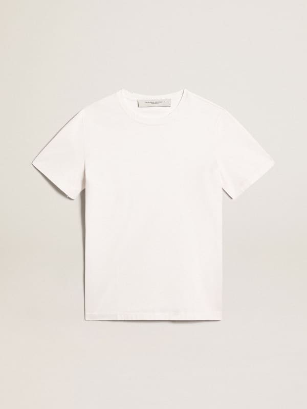 Men's white T-shirt with distressed treatment | Golden Goose