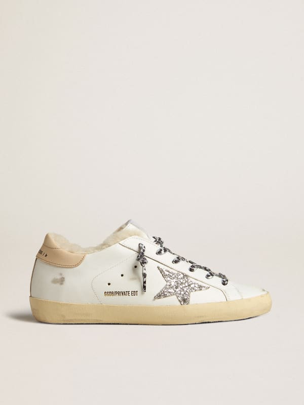 Super-Star LTD with shearling lining and silver glitter star | Golden