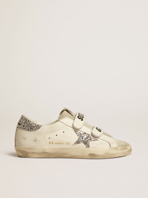 Women's Old School with silver glitter star and ice-gray suede tongue ...