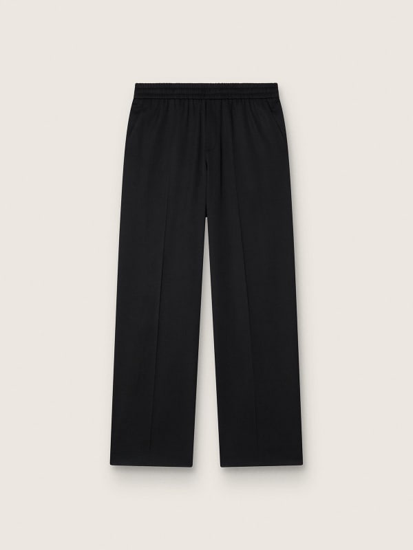 Pantalone Smoking Uomo Matrimonio Lana - Vita Regolabile 30-31-32 - Nero