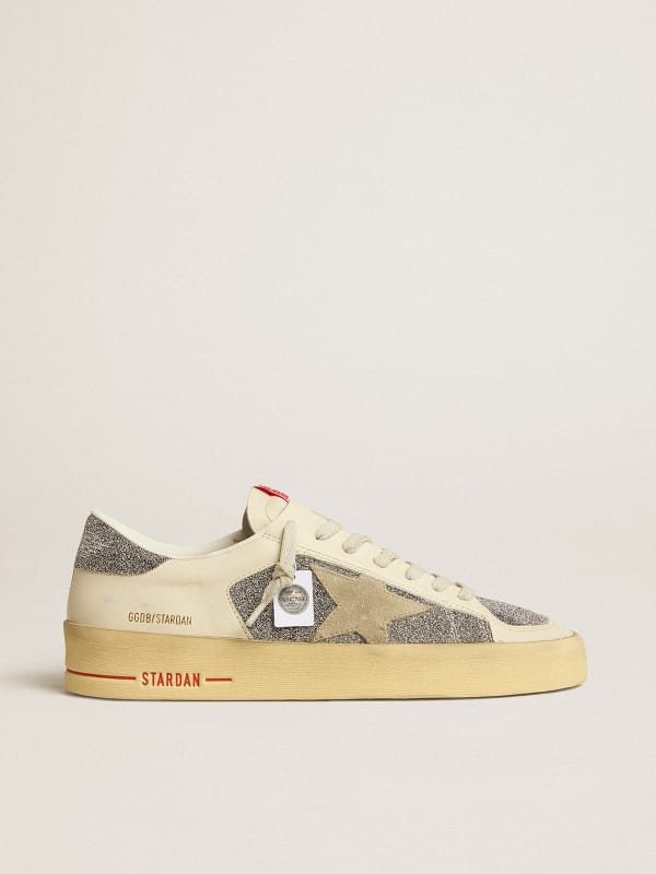 Men's Stardan in suede with sand star and silver crystal inserts ...